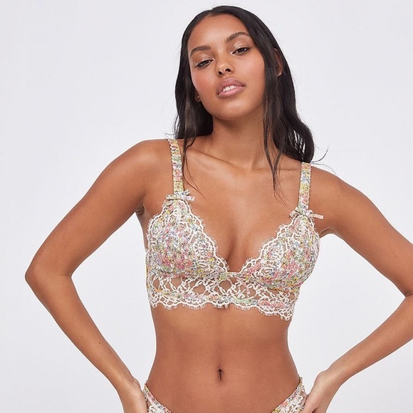 For Love And Lemons Esme Triangle Bralette Multicolor Small-DD NEW - Picture 1 of 8